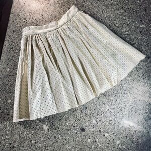 Misile l Pleated Cream l Faux Leather l Mini Skirt l Size XS